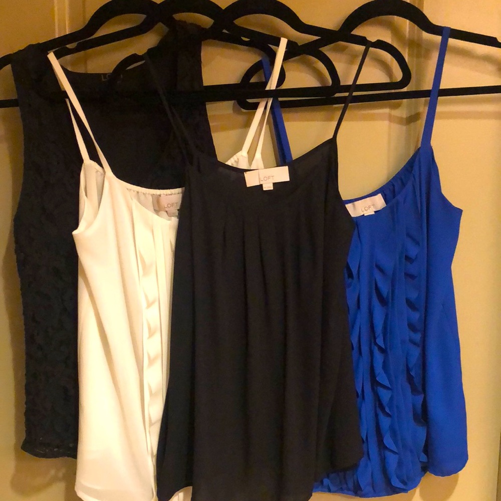 4 size medium Ann Taylor LOFT work blouse tanks